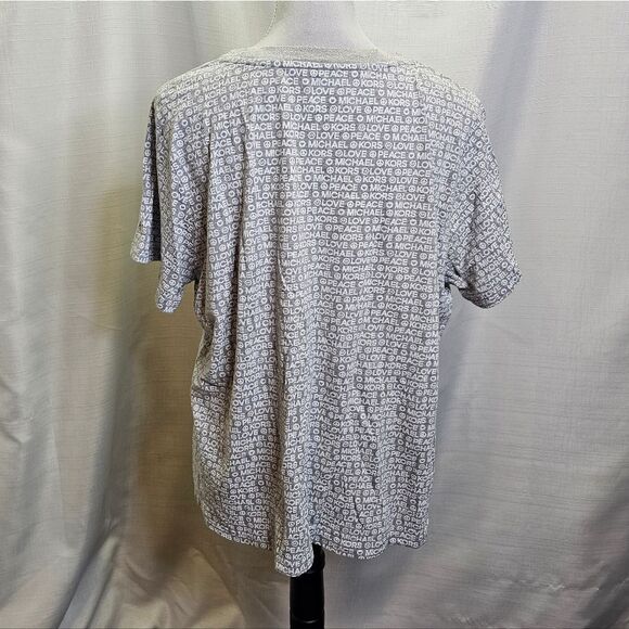 MICHAEL Michael Kors Gray Peace and Love Logo Tee Size 2X - Picture 7 of 8